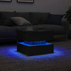 vidaXL Soffbord med LED svart ek 50x50x40 cm