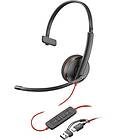 HP POLY Blackwire 3210 Monaural USB-C Black Headset +USB-C/A Adapter