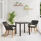 vidaXL 3-delat Trädgårdsmöbelset Svart Poly Rattan