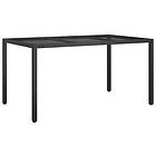 vidaXL Trädgårdsdiningbord Svart 150x90x75 cm Konstrotting