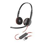 Poly Blackwire 3220 Stereo USB-C Headset +USB-C/A Adapter