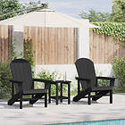 vidaXL Adirondackstolar 2 st Svart 74x82x90 cm HDPE