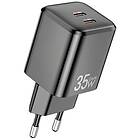 Awei PD65-EU 2xUSB-C PD GaN 35W 