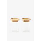Pebbly Glasburk med bambulock 2-pack XS