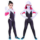Halloween Perfekt Ghost Spider Gwen med Mask Cosplay Costume Kid