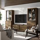 IKEA TONSTAD tv-möbel, kombination, brun betsad ekfaner/klarglas, 342x47x201 cm, cm 342x47x201 cm