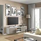 IKEA BESTÅ tv-bänk med dörrar, vit/hammarsmed beige, 180x42x38 cm, cm 180x42x38 cm