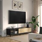 IKEA BOASTAD tv-bänk, svart/ekfaner, 181x42x45 cm, cm 181x42x45 cm