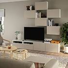 IKEA BESTÅ tv-möbel, kombination, vit lappviken/ljust gråbeige, 240x42x230 cm, cm 240x42x230 cm