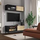 IKEA BOASTAD tv-möbel, kombination, svart/ekfaner, 121x42 cm, cm 121x42 cm
