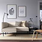 IKEA LILLEHEM modulhörnsoffa, 2-sits, vissle beige/metall, beige/metall Djup: 76 cm