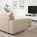 IKEA VIMLE schäslong, med breda armstöd/hillared beige, beige Höjd inklusive ryggkuddar: 83 cm