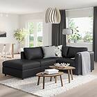 IKEA VIMLE hörnsoffa, 3-sits, med öppet slut/grann/bomstad svart, svart Höjd inklusive ryggkuddar: 80 cm
