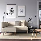 IKEA LILLEHEM modulhörnsoffa, 2-sits, vissle beige/trä, beige/trä Djup: 76 cm
