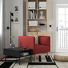 IKEA LILLEHEM fåtölj med sidobord, gunnared brunröd/trä, brunröd/trä Bredd: 80 cm