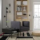 IKEA LILLEHEM fåtölj med sidobord, gunnared mörkgrå/metall, mörkgrå/metall Bredd: 80 cm