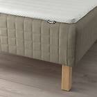 IKEA SKÅRER resårbotten med bäddmadrass, fast mörkbeige/nisseholm vit, 90x200 cm, cm 90x200 cm