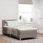 vidaXL Box Sprung Säng med Madrass Taupe 90x190 cm Tyg