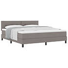 vidaXL Box Säng med Madrass Taupe 180x200 cm Tyg