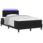vidaXL Box vårdsäng med madrass & LED svart 120x190 cm tyg