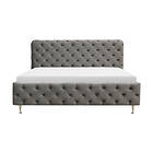 Komplett Chesterfield Sängram inkl. Madrass 160x200 cm Grå sängpaket