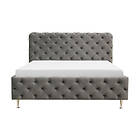 Komplett Chesterfield Sängram inkl. Madrass 120x200 cm Grå sängpaket