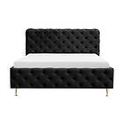 Komplett Chesterfield Sängram inkl. Madrass 120x200 cm Svart sängpaket