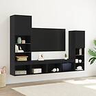 vidaXL TV-Lift Cabinet Black 30.5x30x102 cm Engineered Wood LED