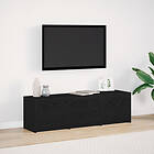 vidaXL TV-bänk med LED Svart Ek 140x34x40 cm Konstruerat Trä