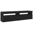 vidaXL TV-skåp med LED-lampor 2 st Svart Ek 75x35x40 cm Konstruerat trä