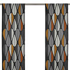 Arvidssons Textil Blader Grå/Orange Panelgardin