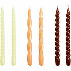 Hay Långt ljus-set 6 st, citrus/peach/brun