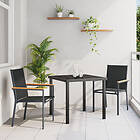 vidaXL 3-delat Trädgårdsdining-set Svart Textilene och Stål 3526570