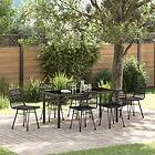 vidaXL 7-delat trädgårdsmatsalsset svart poly rattan 3507943