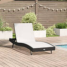 vidaXL Solstol Svart Poly Rattan och Textilene 42009978