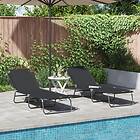 vidaXL vikbar solstol 2 st svart portabel 600D Oxford tyg 42003147
