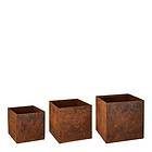 Gus Design Planteringslåda rund 3-pack 24+21+18 cm rost