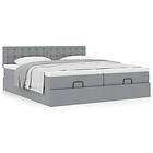 vidaXL Ottoman sängram med madrasser ljusgrå 160x200 cm tyg 3312029