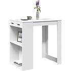 vidaXL Barbord vit 102x70x103,5 cm konstruerat trä