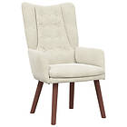 vidaXL Avkopplande Stol Kräm Velour 42001822