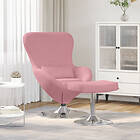 vidaXL Äggstol med Fotpall Rosa Sammet 42002748