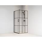 Cube Brasta Kristina Duschvägg, dörr och vägg 89,1x89,1 cm klarglas svart profil