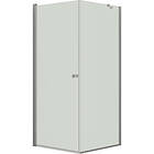 Dansani Match hörndusch, modell A+D, dörr och vägg, 97x97 cm, klart glas, satin profil