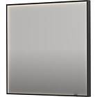 Sanibell Ink SP19 spegel med belysning, dimbar, imfri, borstad svart, 80x80 cm