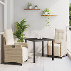 vidaXL 3-delat trädgårds matsalsset Beige Poly Rattan