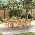 vidaXL 9 Delars Trädgårdsset Beige Poly Rattan Akacia