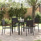 vidaXL 5 Delar Trädgårdsdining Set Svart Poly Rattan
