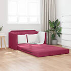 vidaXL Golvsoffa Bädd 2-i-1 Vinröd 124x204x61 cm Sammet
