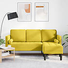vidaXL L-formad Soffa Gul 173x131x67 cm Sammet
