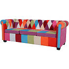vidaXL Soffa Chesterfield 3-sits tyg